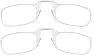 ThinOptics Readers Rectangular Reading Glasses, Clear, 44mm + 1.5