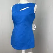 Anne Klein Bizet Blue Cutout Compression Top Size 6