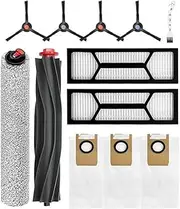 11 Pack Accessories Kit for Eufy Omni S1 Pro/ S1 Robot Vacuum, 1 Rolling Mops, 1 Rolling Brush, 3 Dust Bags, 2 High-Performance Filters, 2 Sets of Side Brushes, 1 Cleaning Brush