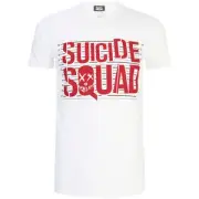 DC Comics Men's Suicide Squad Line Up Logo T-Shirt - White