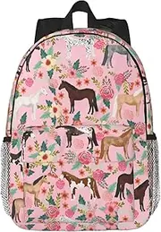 [exroozy] Daisy Horse Dinosaur Backpack Shoulder Bags Travel Backpack Bookbag 15 inch