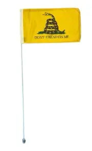 JLP 6 Ft Tall 1/4 IN Pole 12x19 In ATV Whip Flag Glamis Dont Tread On Me