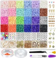 6000pcs Clay Heishi Beads Kit For Jewelry Making & Crafting