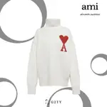 [G2TY] AMI DE COEUR FUNNEL NECK SWEATER 大愛心 高領毛衣 白色 針織 羊毛