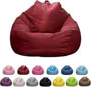 Vivva Stuffed Animal Storage Bean Bag Chair Cover (No Filler) - Stuffable Beanbag Cover-Polyester Beanbag Replacement Cover Without Filling 100X120CM (Wine)