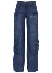 Alice + Olivia Cay Wide-leg Cargo Jeans - Denim W27