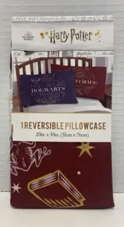 HARRY POTTER WIZARDING WORLD Reversible Pillowcase Standard Hogwarts NEW