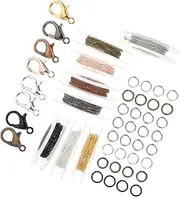 OHPHCALL 1 Set DIY Jewelry Chain Color Flat Cross Chains Jump Rings Lobster Clasps for Necklace Bracelet Making for Crafting and Jewelry Projects