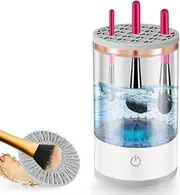 Electric Makeup Brush Cleaner,Cosmetic Brush Cleaner with Makeup Brush Cleaner Mat,Automatic Spinning Cosmetic Brush Cleaner Fit for All Size Makeup Brush,Efficient Machine for Deep Cleaning