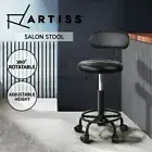 Artiss Salon Stool Swivel Chairs Black Barber Beauty Hydralic Lift PU Leather