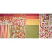 We R Memory Keepers 16pc Scrapbooking Paper Cardstock Set Orange Floral Vibrant