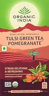 Organic India Tulsi Pomegranate Green Tea 25 Teabags