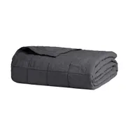 Bambury French Flax Linen Quilted Coverlet - Charcoal