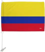 Copa America 2024 Colombia Car Flag Bandera Para Carros De Colombian Decor for Window Clip Pole Auto Accessories FIFA Sport Fan World Cup 2026 Football Soccor League Patriotic Decorations Made in USA