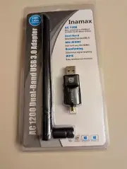 inamax ac1200 dual-band usb 3.0 adapter - new!!