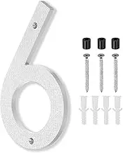 uxcell 10 Inch House Number, House Address Numbers Sign Large Floating Modern with Screws for Outside Door Wall Street, Silver, 6