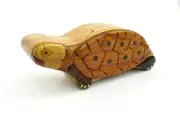 Turtle Wooden Puzzle Box Intarsia Wood Jewelry Trinket Box Tortoise Collectible