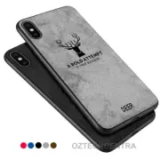iPhone 15 14 X MAX XR 8Plus 11 Pro SE 12 13 Pro Leather Case Cover Deer Pattern