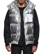 Purple Brand Silver Foil Puffer Vest