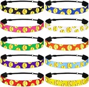 [Umibow] 10 Pcs Softball Headbands Adjustable Elastic Hairband Non-Slip Sport Hair Bands Athletic Head Band Workout Hair Accessories for Girls Teens Players