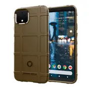 Shockproof Protector Cover Full Coverage Silicone Case for Google Pixel 4 XL , Brown