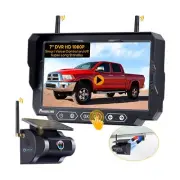 Magnetic Solar Wireless Backup Camera: 7" DVR Portable 1Min Easy Install Scra...