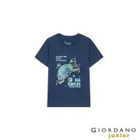 在飛比找Yahoo奇摩購物中心優惠-GIORDANO 童裝海洋動物印花T恤 - 81 海月藍