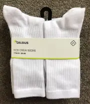 Kids White Crew Socks 7 Pack Size 5 - 8 School Socks