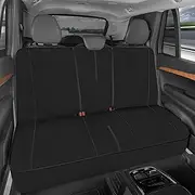 Motor Trend SpillGuard Neoprene Rear Seat Protector - Waterproof Bench Cover for Cars with Gray Stitching, Padding for Kids & Dogs