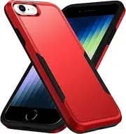 Hsefo Compatible with iPhone SE 2020/2022 Case, for iPhone 7/8 Case, Heavy Duty Shockproof Protective Red Phone Case for SE2 / SE3 / 7/8, 4.7-inch