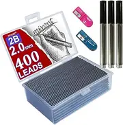 mivont 400pcs 2mm 2B HB Black 2.0mm Mechanical Pencil Holder Lead Refill drawing draft