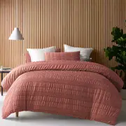 Accessorize Seersucker Tobacco Quilt Cover Set