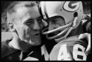 Green Bay Packers Fullback Jim Taylor with Hank Gremminger during - Old Photo