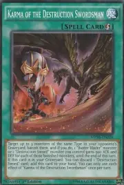 A1402 YUGIOH SPELL CARD KARMA OF THE DESTRUCTION SWORDSMAN MP16-EN216