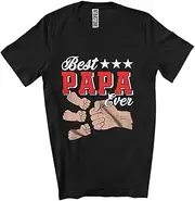 [Generic] Best Papa Ever; Joyful Father's Day Hands Son Daughter Dad; Family Group Unisex T-Shirt