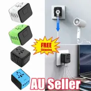 World Wide Travel Adapter Multi Plug Universal Charger UK EU AU US 3 USB Port AU