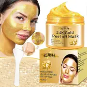Unbrand 24k Gold Peel Off Mask, Anti-Wrinkle Anti Ageing Face Mask Blackhead Remover Mask,Moisturizing Deep Cleansing, Reduces Fine Lines and Clean...