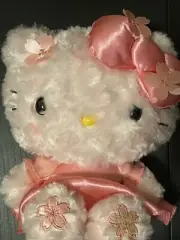 2014 Hello Kitty Cherry Blossom Sakura Plush Doll Sanrio Japan Rare 10" Inch