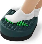 Foot Rest Under Desk at Work, Soft Silicone Bumps, Foot Massager for Standing Stretching,Relax Back, Lumbar, Cushion for Office, Home, Gaming, Computer (Green)