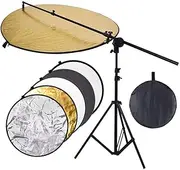 Abeststudio Photo Studio 32" 80cm 5 in 1 Collapsible Multi-Disc Reflector + Reflector Boom Arm Stand Kit: 67 inch Reflector Holder Bracket, 79 inch Light Stand for Photo Video Portrait Photography