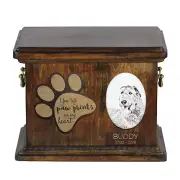 Irish Wolfhound urn with a ceramic plate Art-Dog