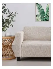 [Sherwood Home] 3 Seater Premium Faux Linen Couch Sofa Cover in Natural