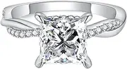 [LOEXZAH] 2 Carat Moissanite Wedding Ring for Women Engagement Rings for Women Diamond 18K 925 Sterling Silver Moissanite Diamond Promise Ring Womens Diamond Rings Diamond Stacking Rings
