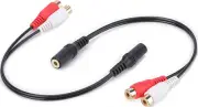 2 Pack 3.5mm Stereo Female to 2RCA Female RCA Audio Y Cable