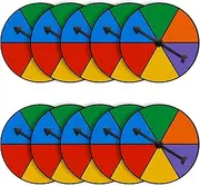Chivao 10 Sets Game Spinner Colorful Spinner Wheel Square Blank Game Spinners Erasable Game Spinner Board with Plastic Rotating Arrows Math Spinner for Game Prizes