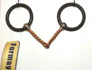Formay 175217 BR weighted ring bit /twisted snaffle antique brown western bit