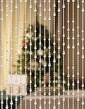 GeeComfy Crystal Beaded Curtain 35.5 x 78.7 Inches 45 Strands Acrylic Hanging Door Beads String Curtain Room Divider for Doorway Window Living Room Bedroom Decor, Wave Pattern