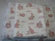 Skippy White Flannelette Cotton 1 Fitted 1 Flat Cot Sheet & Pillowcase Handmade