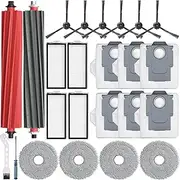 Bluearks 22-Piece Accessory Set for Roborock Qrevo Master/Qrevo Slim Robot Vacuum Cleaner, 1 Set Main Brushes, 4 Filters, 4 Mop Pads, 6 Side Brushes and 6 Dust Bags, Accessories for Roborock Q Revo