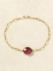 [Andrea Fohrman] Andrea Fohrman - Mini Galaxy 14-karat Gold Multi-stone Doublet Bracelet - Pink - One size One size Pink